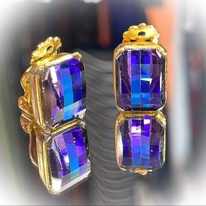 💕Beautiful Vintage Crystal Clip On Earrings💕